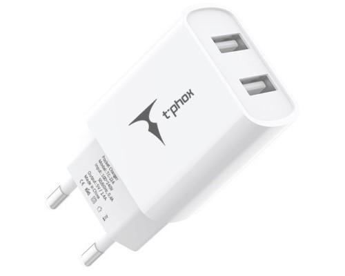 Зарядний пристрій T-Phox TC-224 Pocket Dual USB White (TC-224 (W))