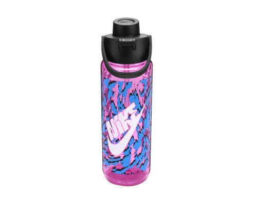 Пляшка для води Nike TR Renew Recharge Chug Bottle 24 OZ рожевий, чорний, синій, білий 709 мл N.100.7637.660.24 (887791761897)