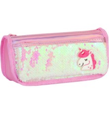 Пенал Cool For School 2 відділення з паєтками та аплікацією Білий (CF5949-white)