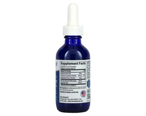 Мінерали Trace Minerals Хром Іонний у краплях, 550 мкг, Ionic Chromium, 59 мл (TMR-00015)