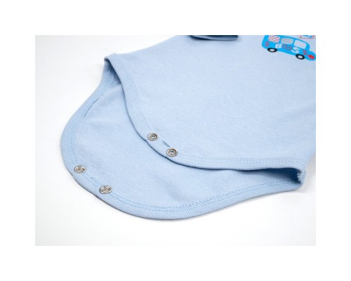 Боді дитяче Breeze з довгим рукавом з автобусом (1027-98-blue1)