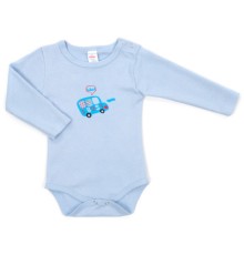 Боді дитяче Breeze з довгим рукавом з автобусом (1027-98-blue1)