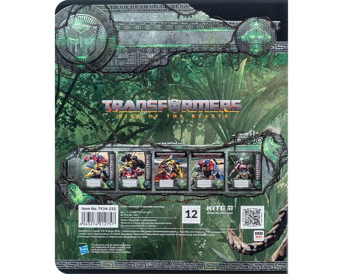 Зошит Kite Transformers 12 аркушів, клітинка (TF24-232)