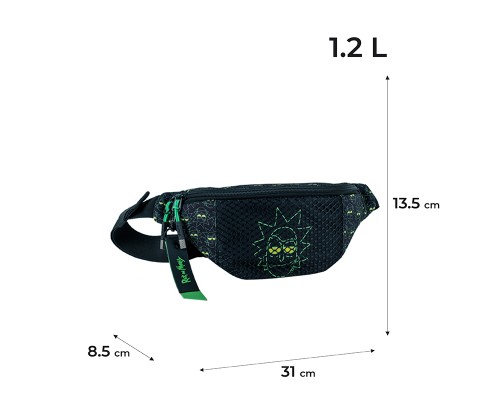 Сумка-бананка Kite Teens Rick and Morty Чорна (RM24-2770)