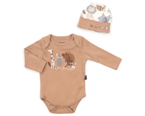 Набір дитячого одягу Miniworld зі звірятками (18004-68B-brown)