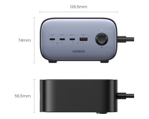 Зарядний пристрій Ugreen 4xUSB 100W Nexode Pro (3хUSB-C+USB-A+2хSchuko) CD270 (60167)