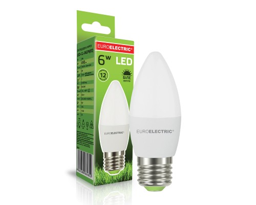Лампочка EUROELECTRIC LED CL 6W 490Lm E27 4000K (LED-CL-06274(EE))