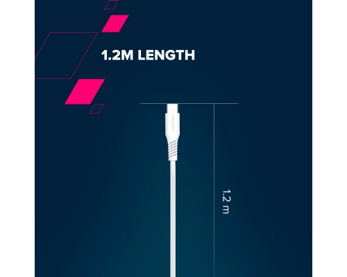Дата кабель USB-C to USB-C 2.0m CC100SC 100W 2m White Canyon (CNS-CC100SC20W)