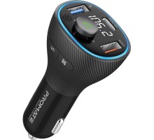 FM модулятор Promate PowerTune 38w USB-A OTG/USB-A QC3.0/USB-C PD Black (powertune-38w.black)