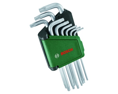 Ключ Bosch шестигранний, набір 9шт, T8-T40 (1.600.A02.Z9C)