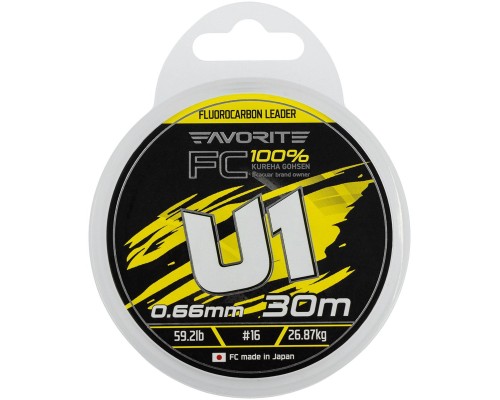 Флюорокарбон Favorite U1 FC 30m 16/0.66mm 59.2lb/26.87kg (1693.12.24)
