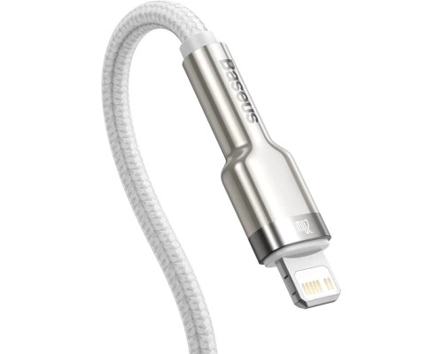 Дата кабель USB-C to Lightning 2.0m Cafule Metal PD 20W white Baseus (CATLJK-B02)