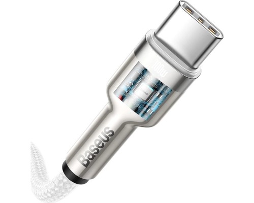 Дата кабель USB-C to Lightning 2.0m Cafule Metal PD 20W white Baseus (CATLJK-B02)