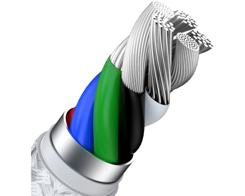 Дата кабель USB-C to Lightning 2.0m Cafule Metal PD 20W white Baseus (CATLJK-B02)