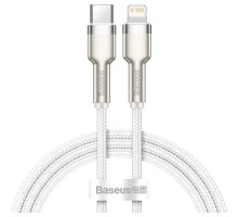 Дата кабель USB-C to Lightning 2.0m Cafule Metal PD 20W white Baseus (CATLJK-B02)