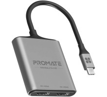 Перехідник USB-C to 2xHDMI 4K Promate (medialink-h2.grey)