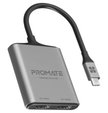 Перехідник USB-C to 2xHDMI 4K Promate (medialink-h2.grey)