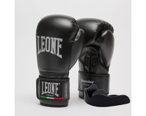 Боксерські рукавички Leone GN383 Thunder Black 16 унцій (GN383_Black_16oz)