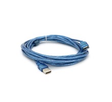Дата кабель USB 2.0 AM/AF 5.0m ferrite transparent blue Voltronic (YT-AM/AF-5.0TBL)