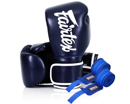 Боксерські рукавички Fairtex BGV14 Blue 16 унцій (бинти в комплекті) (BGV14_16oz_Blue)