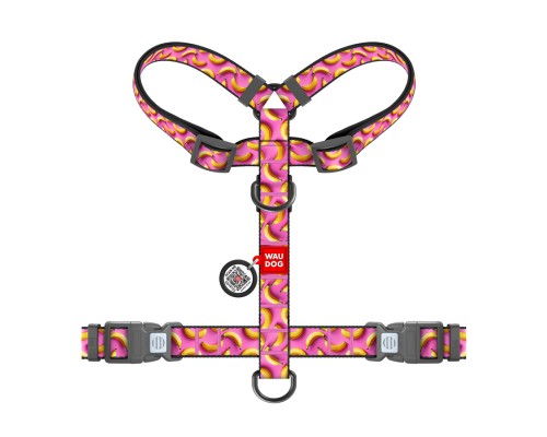 Шлея для собак WAUDOG Nylon анатомічна H-подібна з QR-паспортом 
