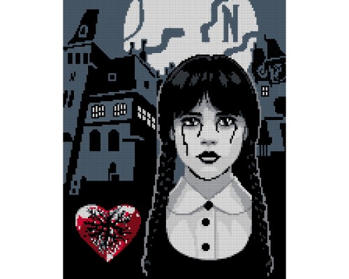 Картина по номерам Santi Wednesday Secrets of Nevermore 40х50 см, алмазна мозаїка (955322)