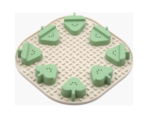 Універсальний посуд для тварин Fiboo Snoopy + fibnoose килимок для злизування ласощів і їжі з елементами гри, бежевий (FIB0261)