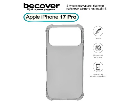 Чохол до мобільного телефона BeCover Anti-Shock Apple iPhone 17 Pro Grey (713798)