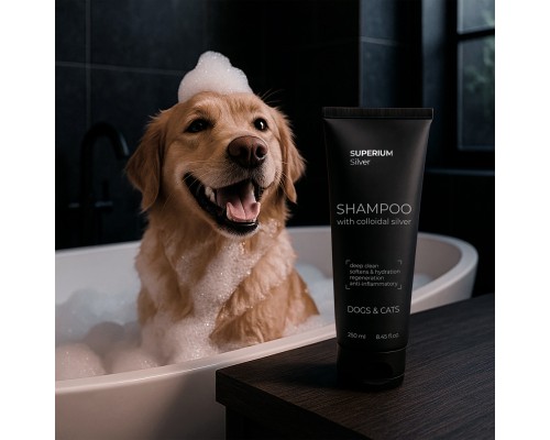 Шампунь для тварин Superium Сільвер універсальний з колоїдним сріблом для котів та собак 250 мл (9106)