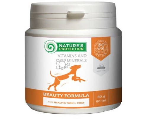 Пробіотична добавка для тварин Nature's Protection Beauty Formula для собак 80 таблеток (CAN63298)