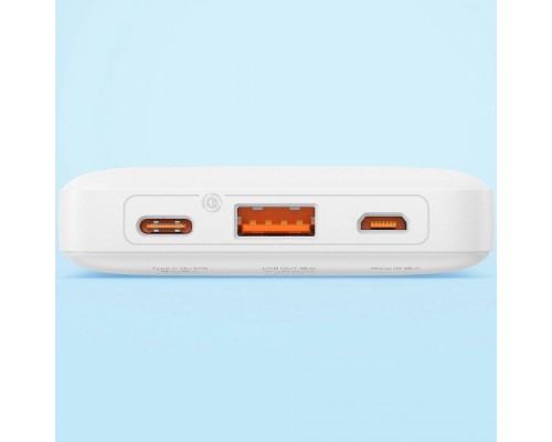 Батарея універсальна Baseus 10000mAh Airpow 20W, PD, QC, White (PPQD090002)