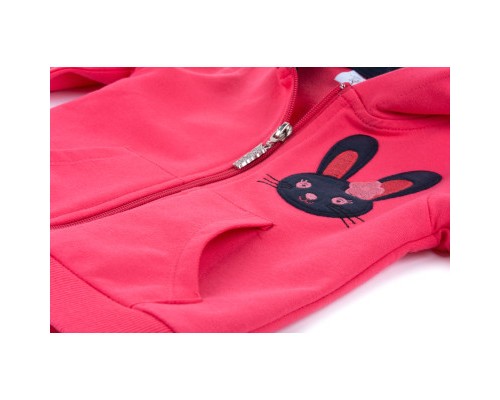 Спортивний костюм дитячий Breeze на блискавці з зайчиком (9617-92G-coral)