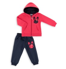 Спортивний костюм дитячий Breeze на блискавці з зайчиком (9617-92G-coral)