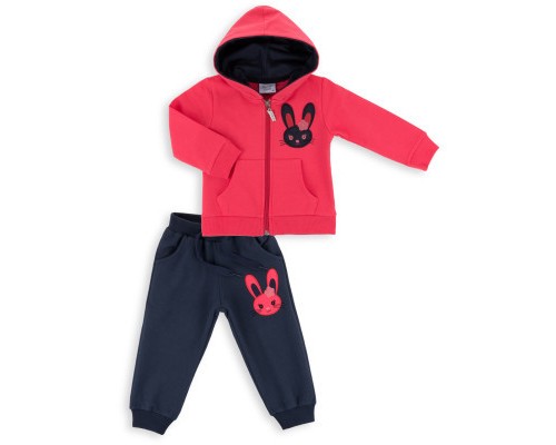Спортивний костюм дитячий Breeze на блискавці з зайчиком (9617-92G-coral)