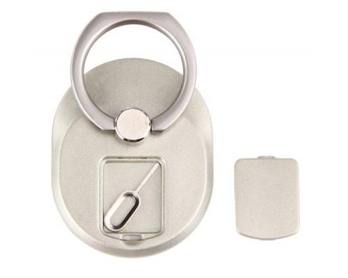 Тримач для смартфонів PowerPlant с кольцом, серебристый (CA910304)