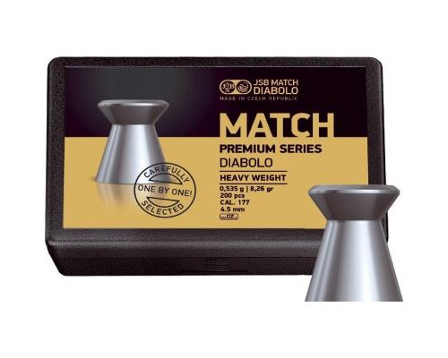 Пульки JSB Match Premium HW, 4,49 мм , 0,535 г, 200 шт/уп (1024-200)