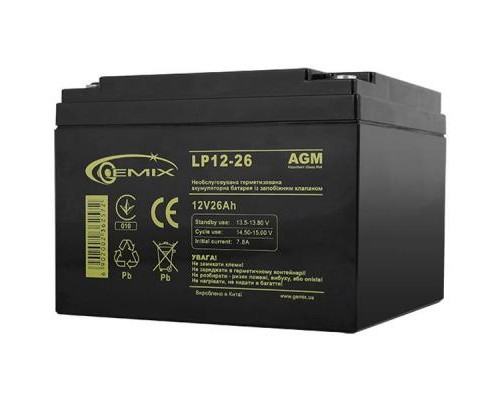 Батарея до ДБЖ Gemix 12В 26 Ач (LP12-26) 