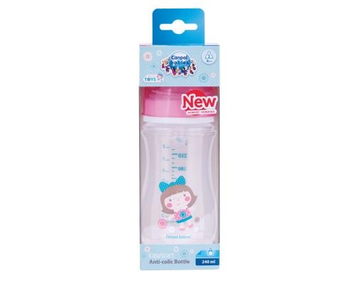 Пляшечка для годування Canpol babies антиколькова EasyStart Newborn baby 240мл (35/221_pin) Пляшечка для годування Canpol babies антиколькова EasyStart Newborn baby 240мл (35/221_pin)