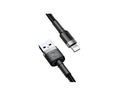 Дата кабель USB 2.0 AM to Lightning 2.0m Cafule 1.5A gray+black Baseus (CALKLF-CG1)