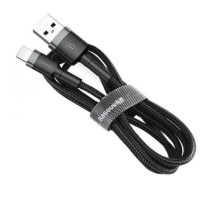 Дата кабель USB 2.0 AM to Lightning 2.0m Cafule 1.5A gray+black Baseus (CALKLF-CG1)