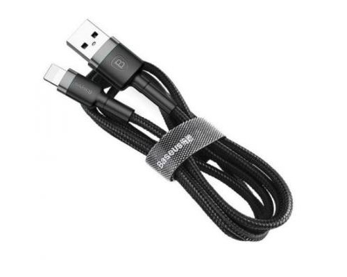 Дата кабель USB 2.0 AM to Lightning 2.0m Cafule 1.5A gray+black Baseus (CALKLF-CG1)