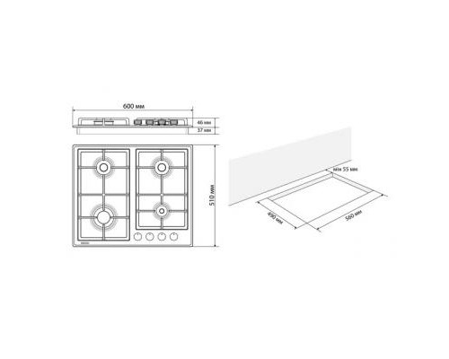 Варочна поверхня Eleyus SILVA 60 BG+RB CF
