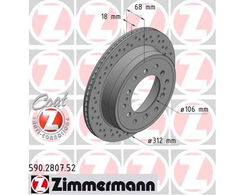 Гальмівний диск ZIMMERMANN 590.2807.52