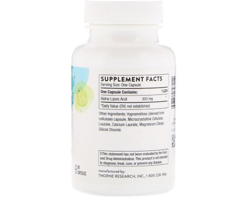 Антиоксидант Thorne Research Альфа-ліпоєва кислота, Alpha-Lipoic-Acid, 60 капсул (THR-79701)