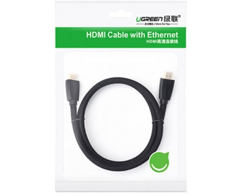Кабель мультимедійний HDMI to HDMI 1.0m HD118 Nylon Braid (Black) Ugreen (40408)