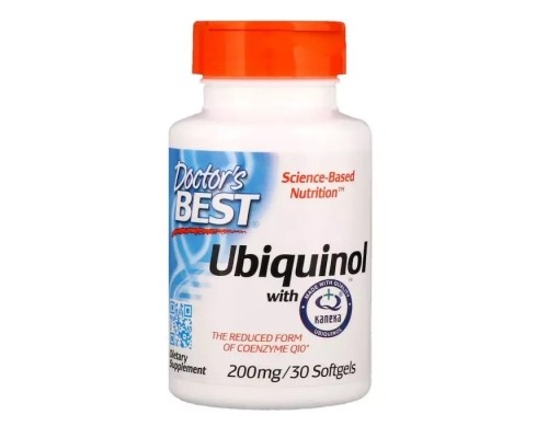Антиоксидант Doctor's Best Убіхінол, Ubiquinol with Kaneka, 200 мг, 30 желатинових капс (DRB-00274) 