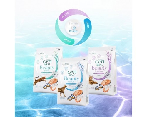 Сухий корм для кішок Optimeal Beauty Fitness беззерновий на основі морепродуктів 4 кг (4820215366045)