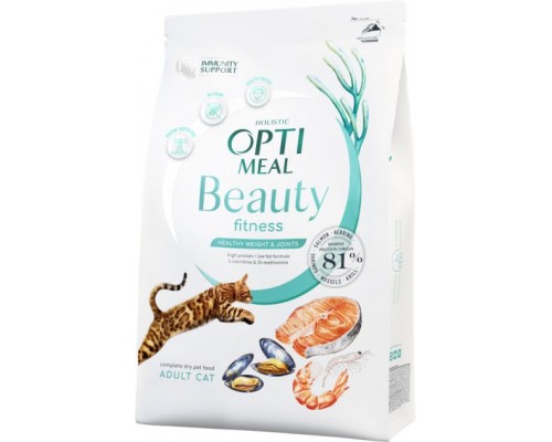 Сухий корм для кішок Optimeal Beauty Fitness беззерновий на основі морепродуктів 4 кг (4820215366045)