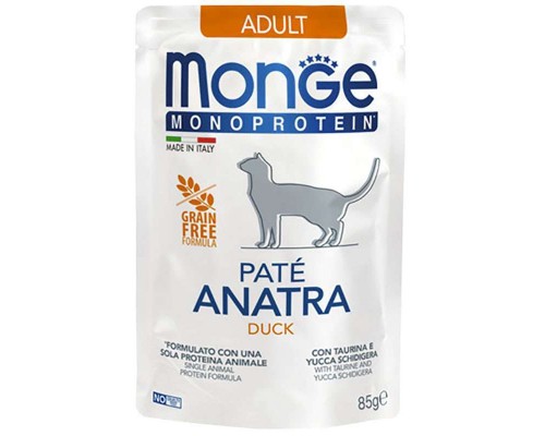 Паштет для котів Monge Cat Monoprotein Adult качка 85 г (8009470013703)