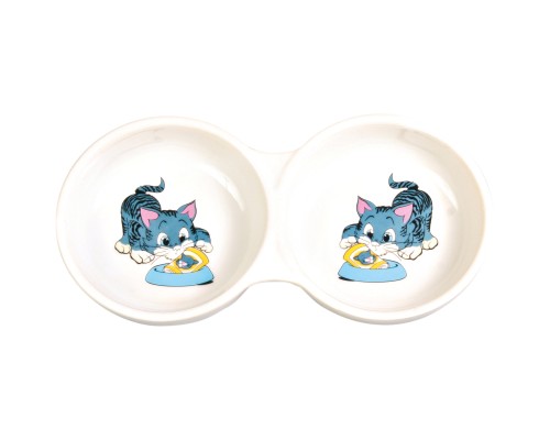 Посуд для котів Trixie Миска подвійна 2х150 мл (4011905040141)